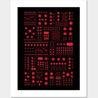 Modular Synthesizer Red Posters and Art